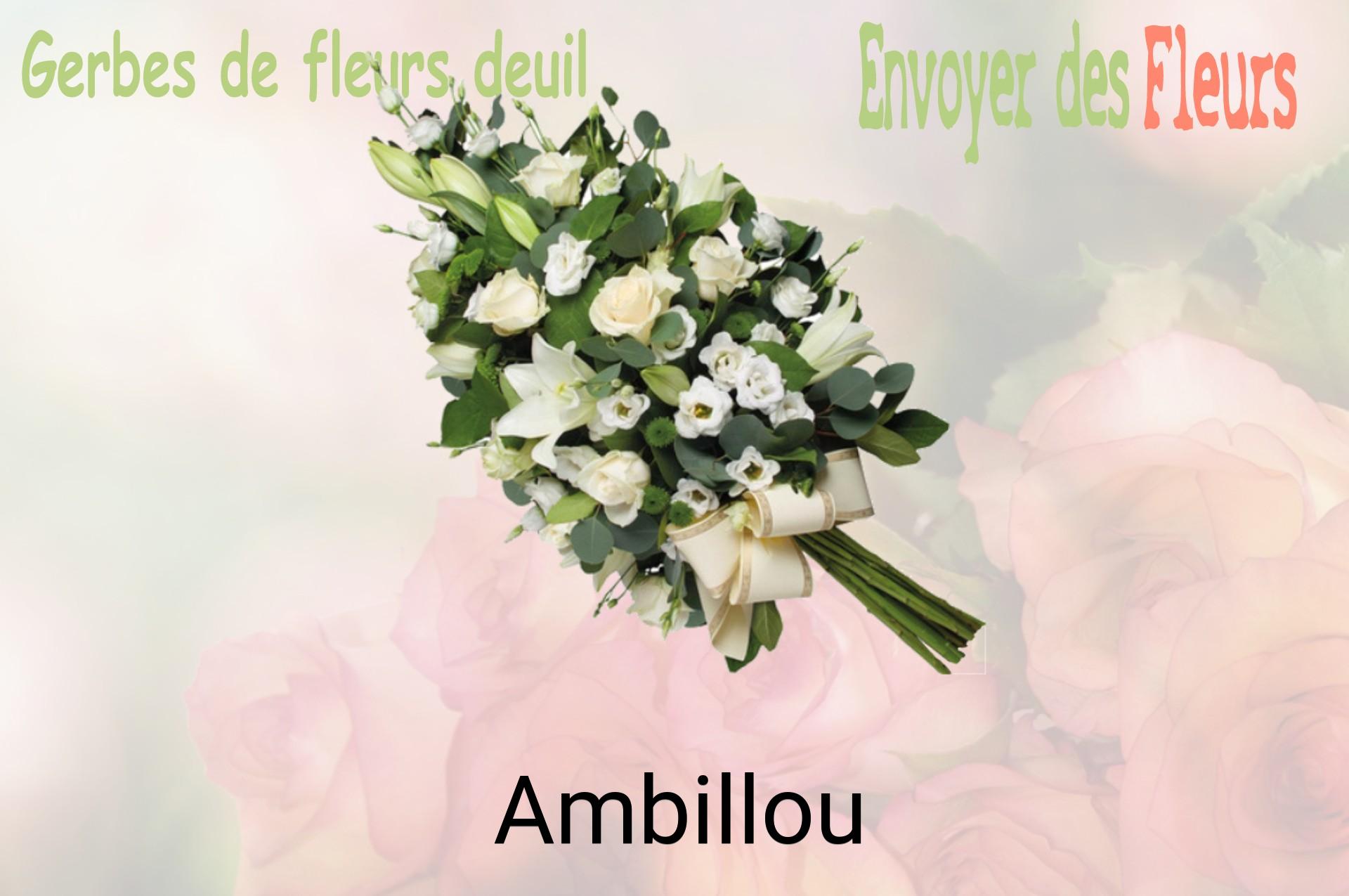Gerbe de fleurs de deuil livrée à Ambillou